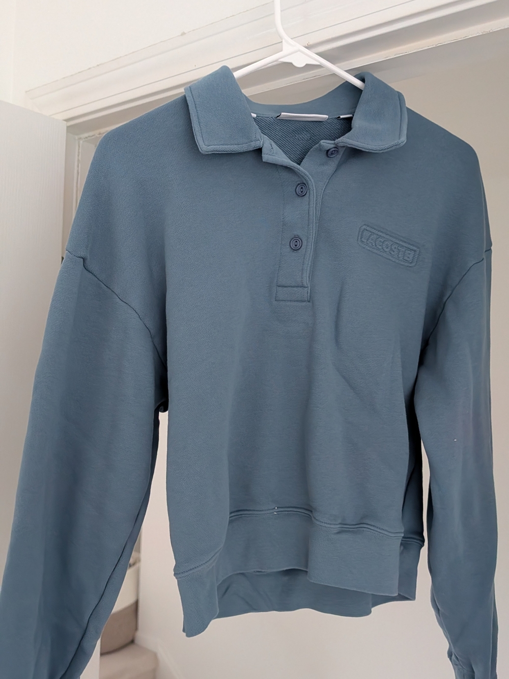 Lacoste Women's Blue Polo-Style Crewneck Sweater